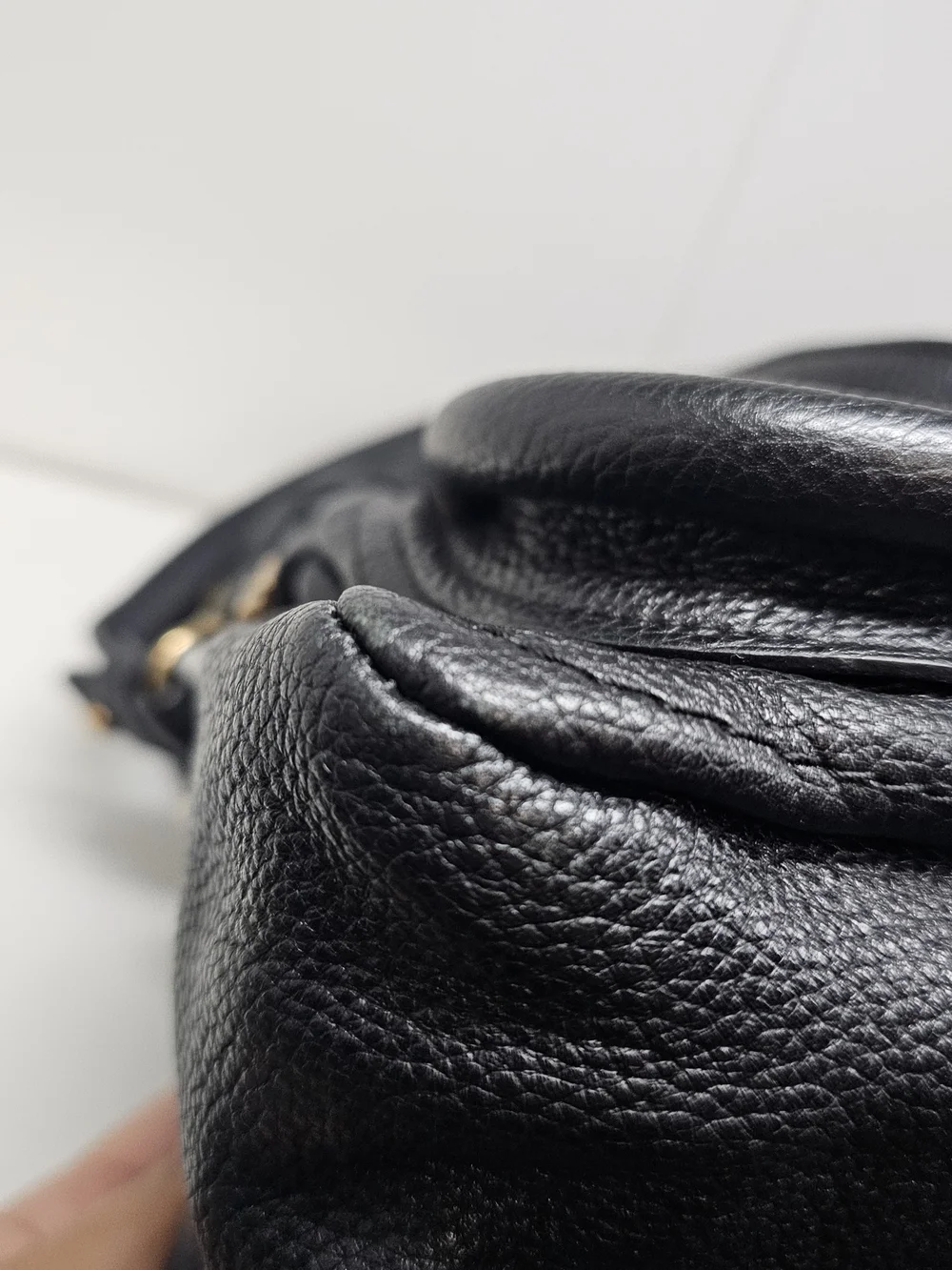 Chloe Paraty Black Leather Shoulder Bag with Gold Hardware